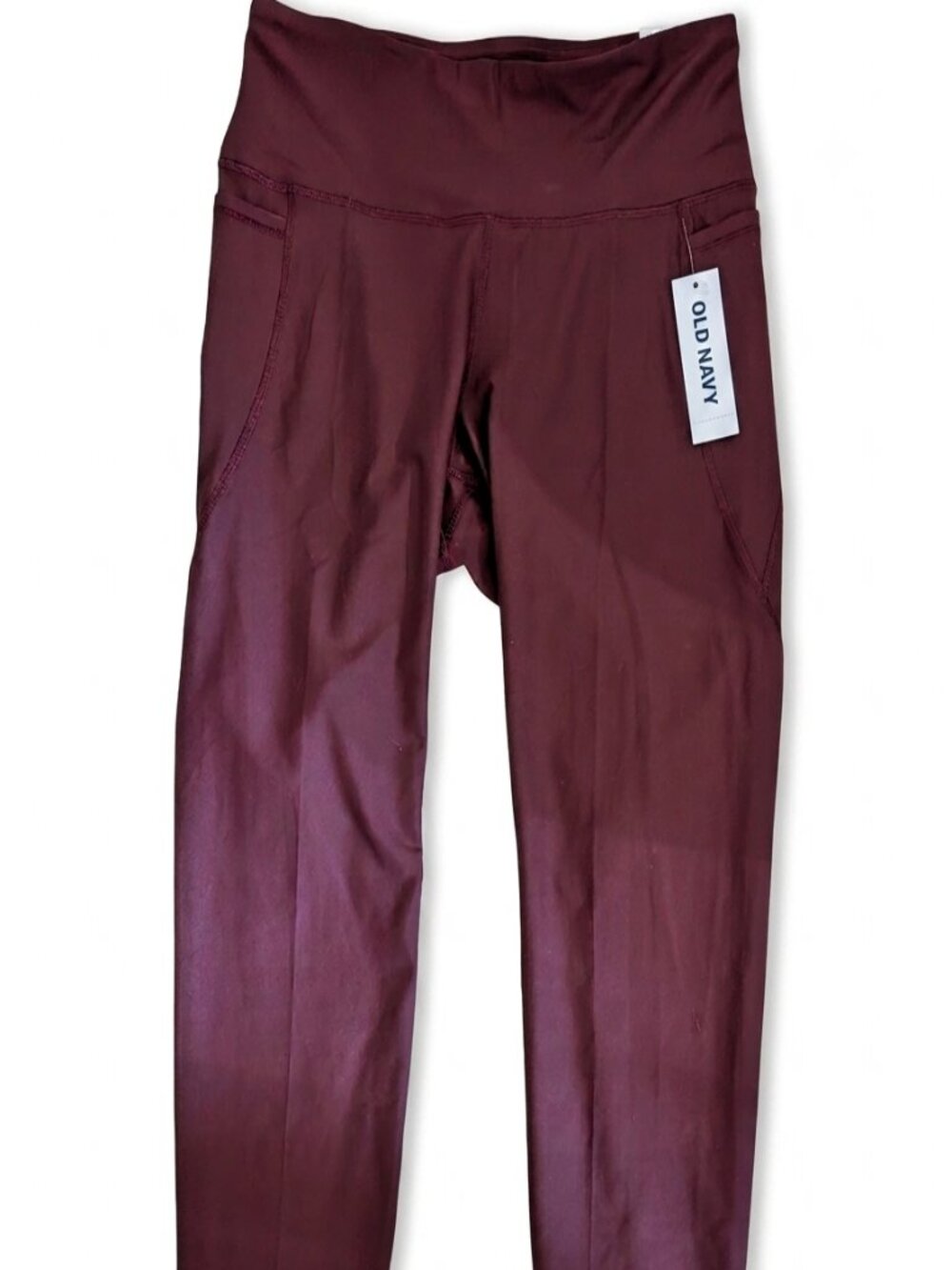 NWT Old Navy PowerSoft High Rise 7/8 Ankle Leggings Bundle XL Black & Burgundy - Picture 3 of 10